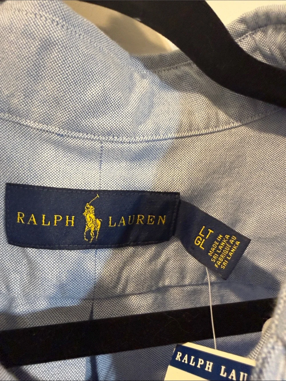 Polo Ralph Lauren Button Up Blue Flag Embroidered Short Sleeve Oxford LT NWT